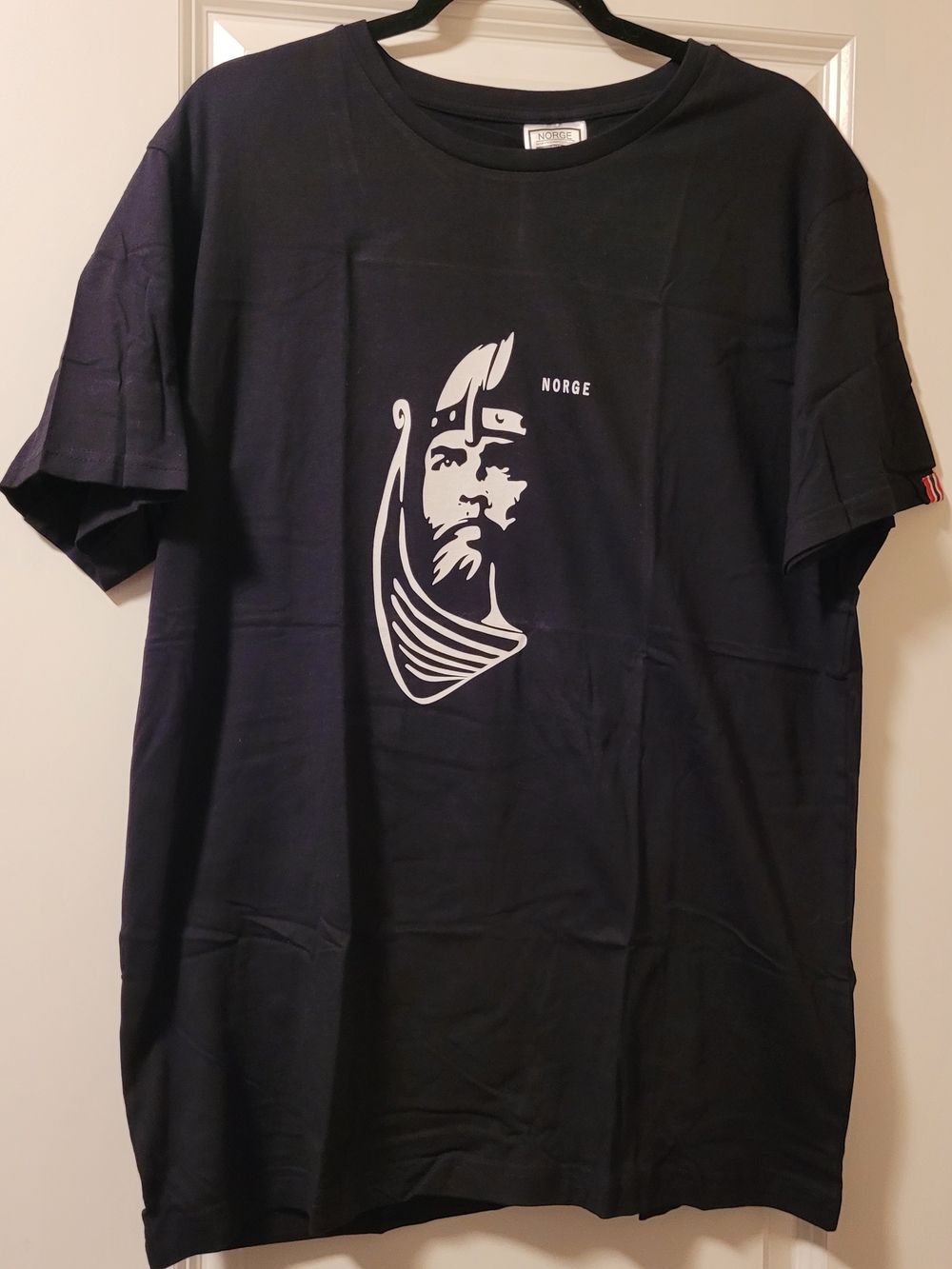 NWT Norge Norwegian Men's Black Graphic Crew Neck T‑Shirt  Flaaronning Size XXL